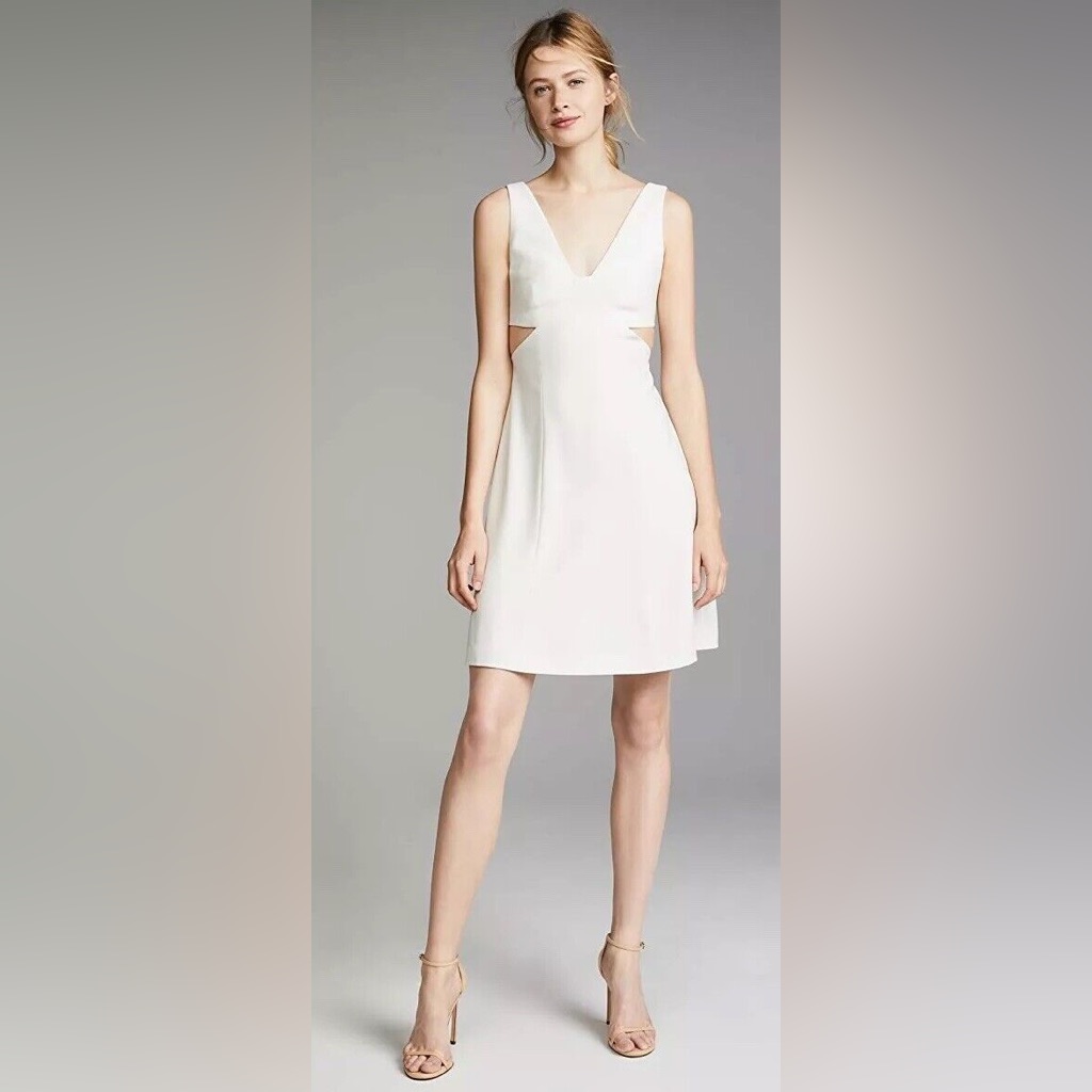 Nwt Theory Ivory Cutout Crepe Dress 00 / Xs
